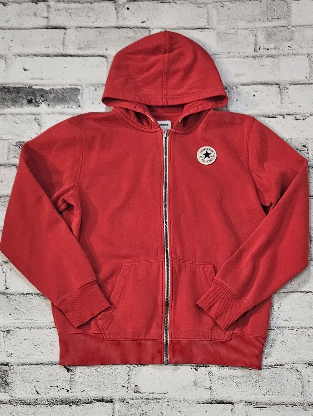 Converse All Star Red Full Zip Hoodie Sweatshirt Youth XL 13 15